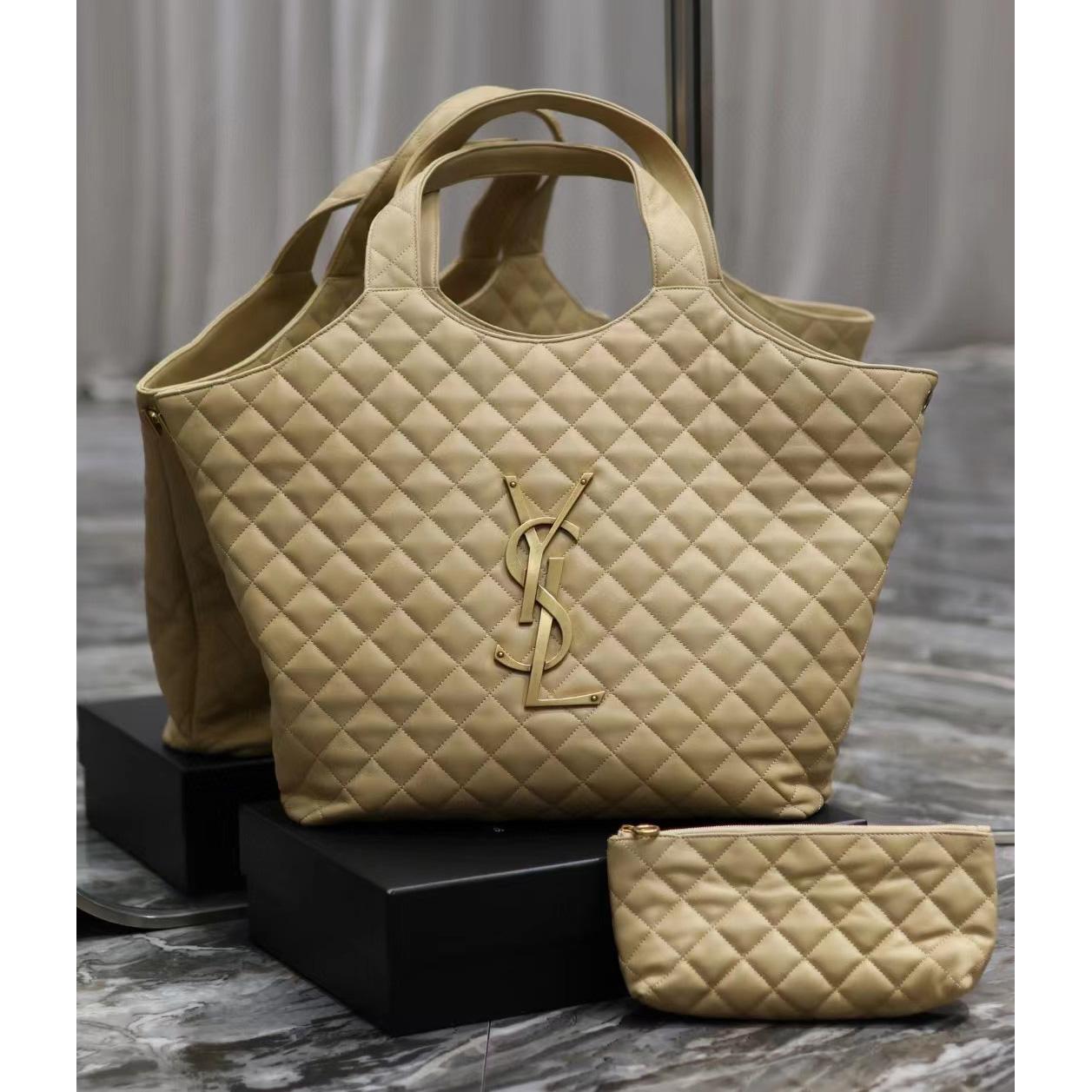 Saint Laurent Icare Extra large Embellished Quilted Leather Tote (58-34-8cm) - DopestKickz