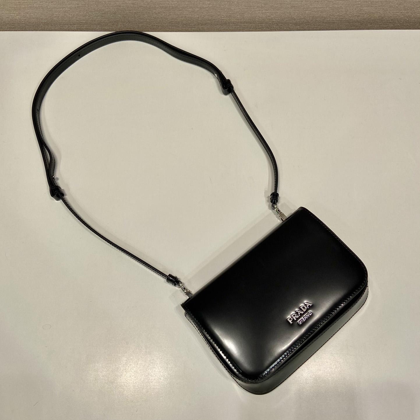 Prada Brushed Leather Mini-bag With Shoulder Strap - DopestKickz