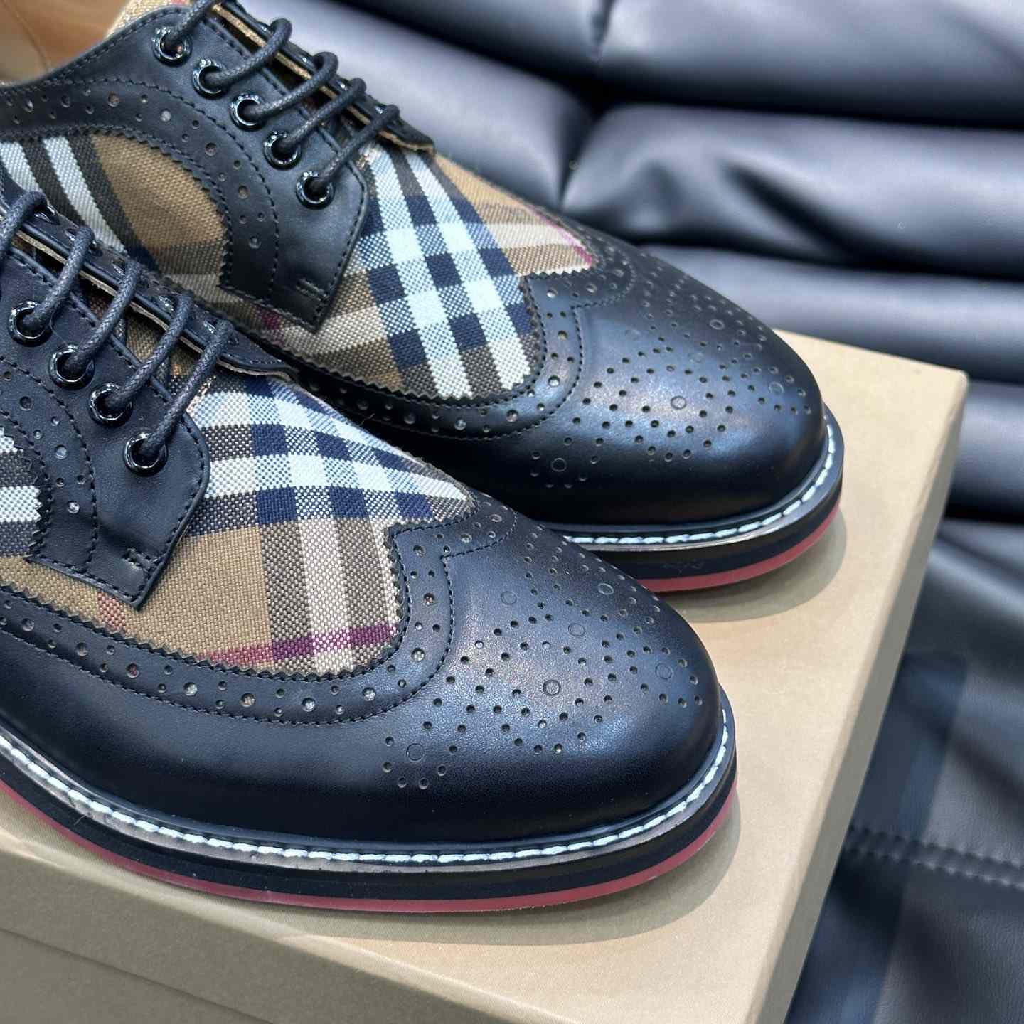 Burberry Vintage Check Paneled Derby Shoes - DopestKickz