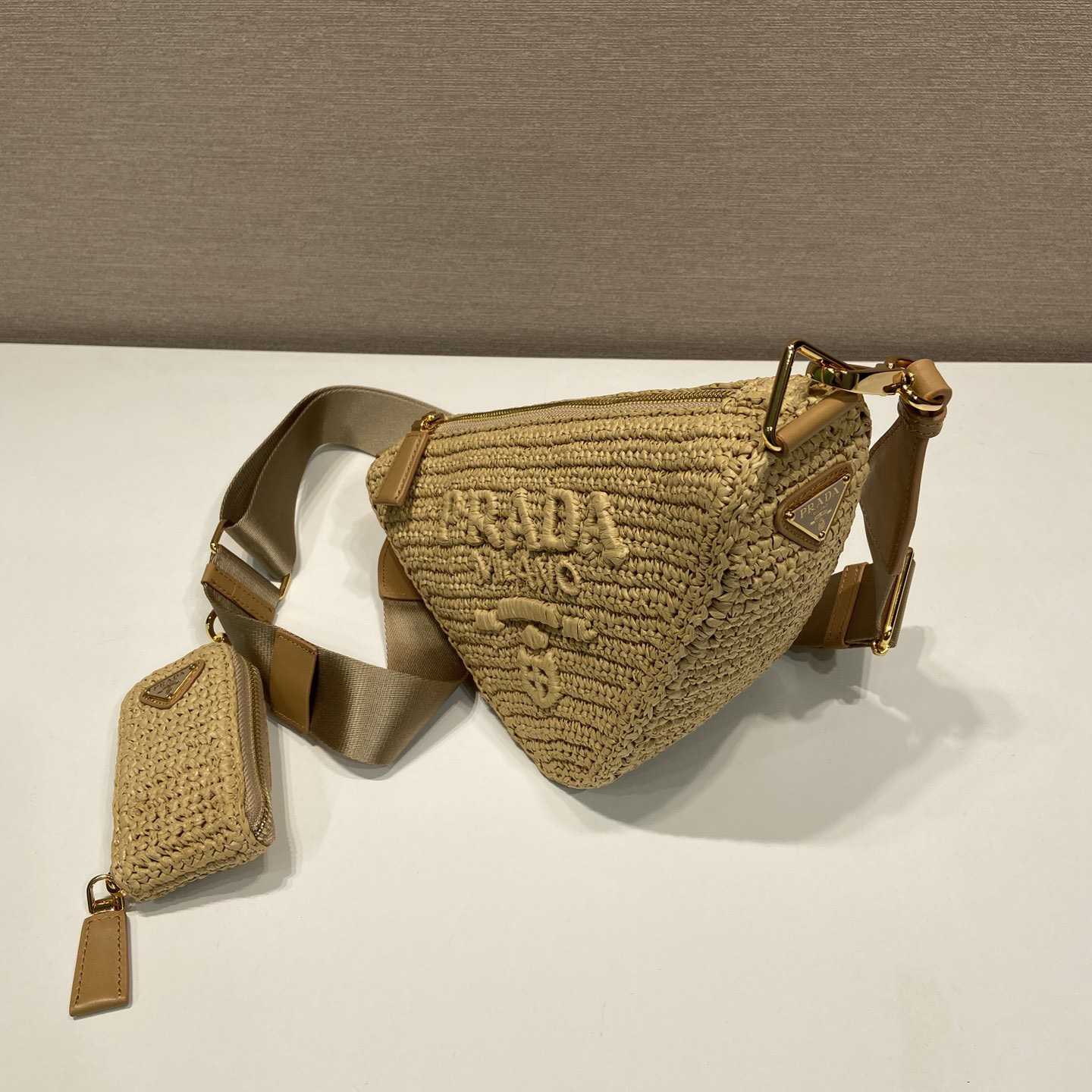 Prada Triangle Crochet Shoulder Bag - DopestKickz