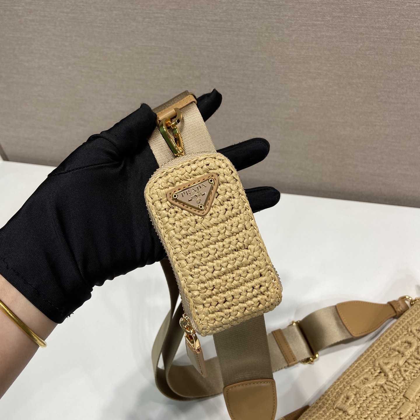 Prada Triangle Crochet Shoulder Bag - DopestKickz