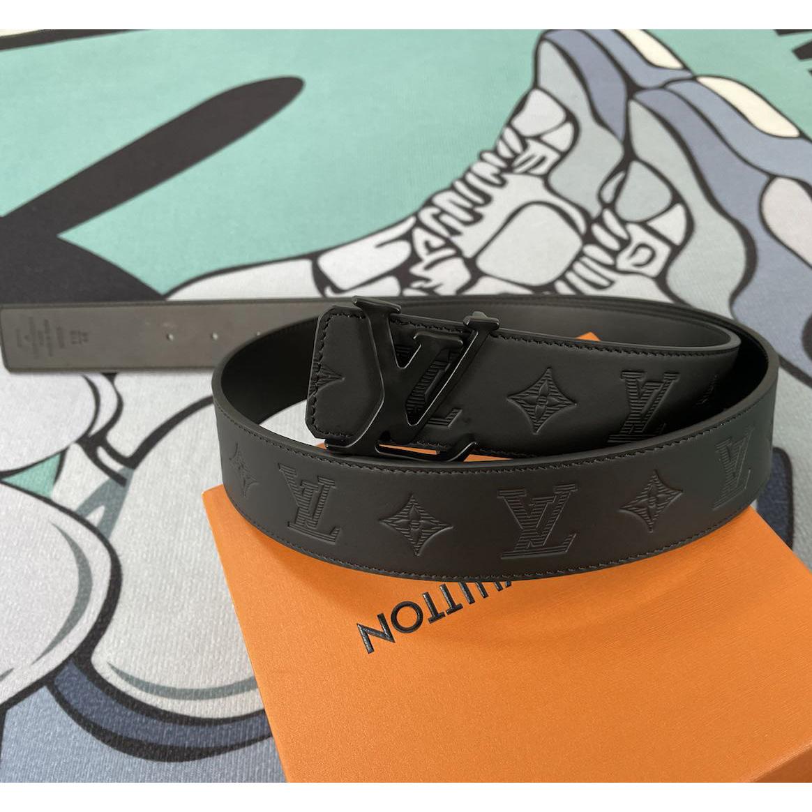 Louis Vuitton Monogram Black Leather Belt - DopestKickz