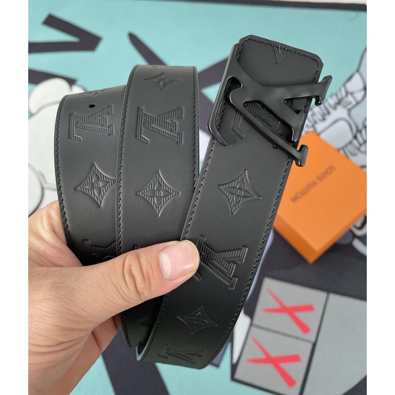 Louis Vuitton Monogram Black Leather Belt - DopestKickz