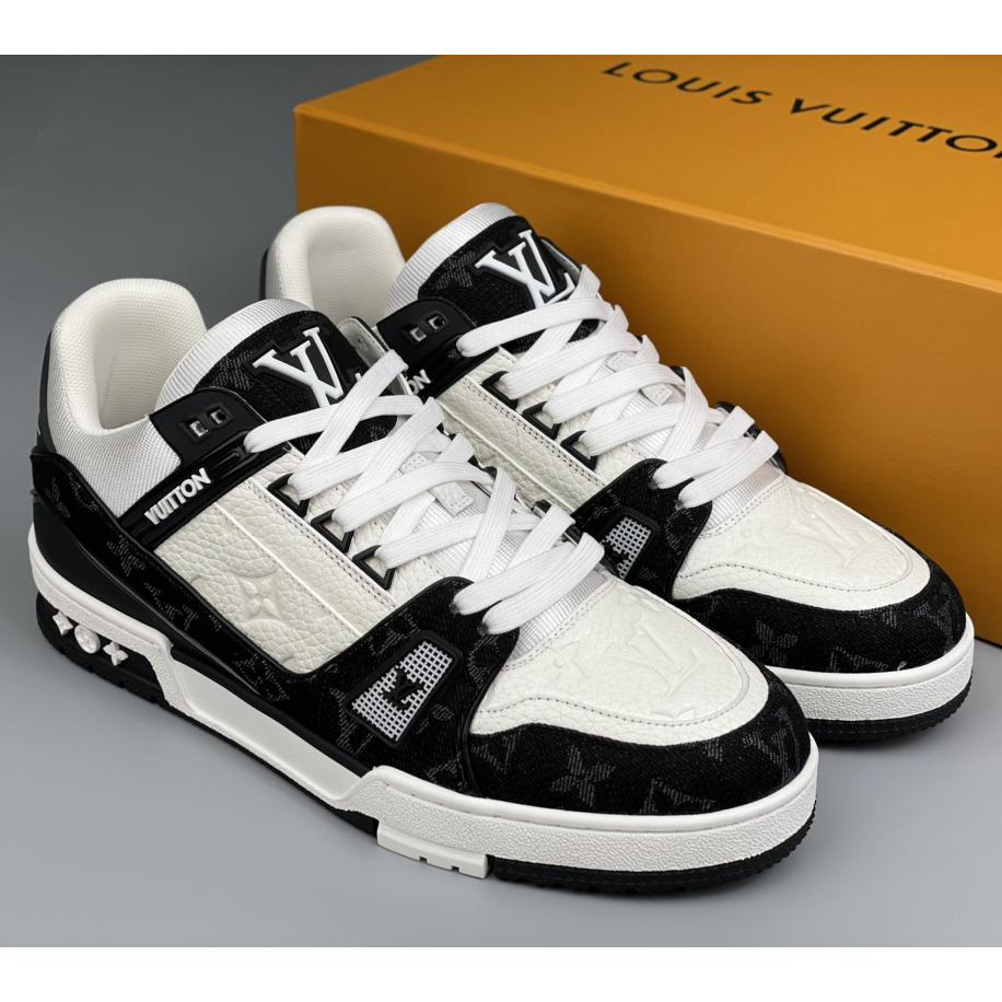Louis Vuitton Trainer Sneaker In Blakc&White(Upon UK Size) - DopestKickz