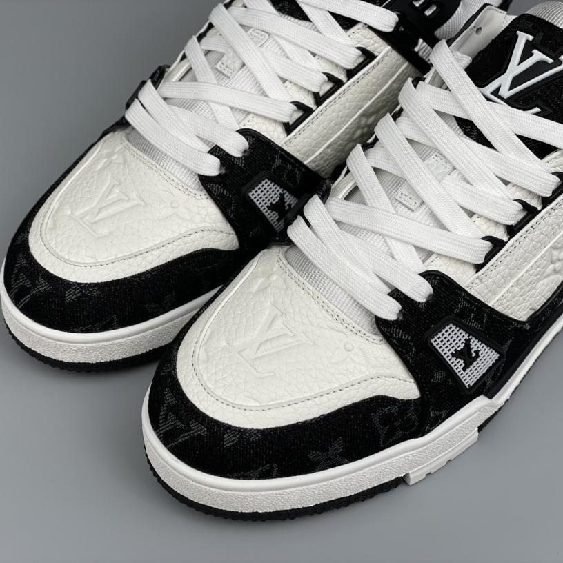 Louis Vuitton Trainer Sneaker In Blakc&White(Upon UK Size) - DopestKickz