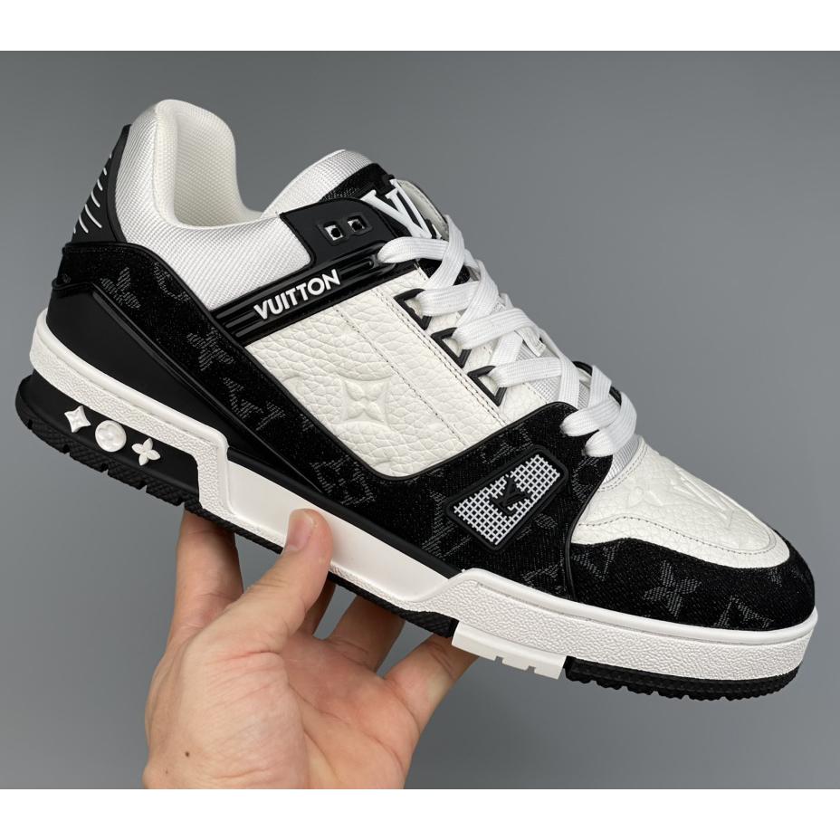 Louis Vuitton Trainer Sneaker In Blakc&White(Upon UK Size) - DopestKickz