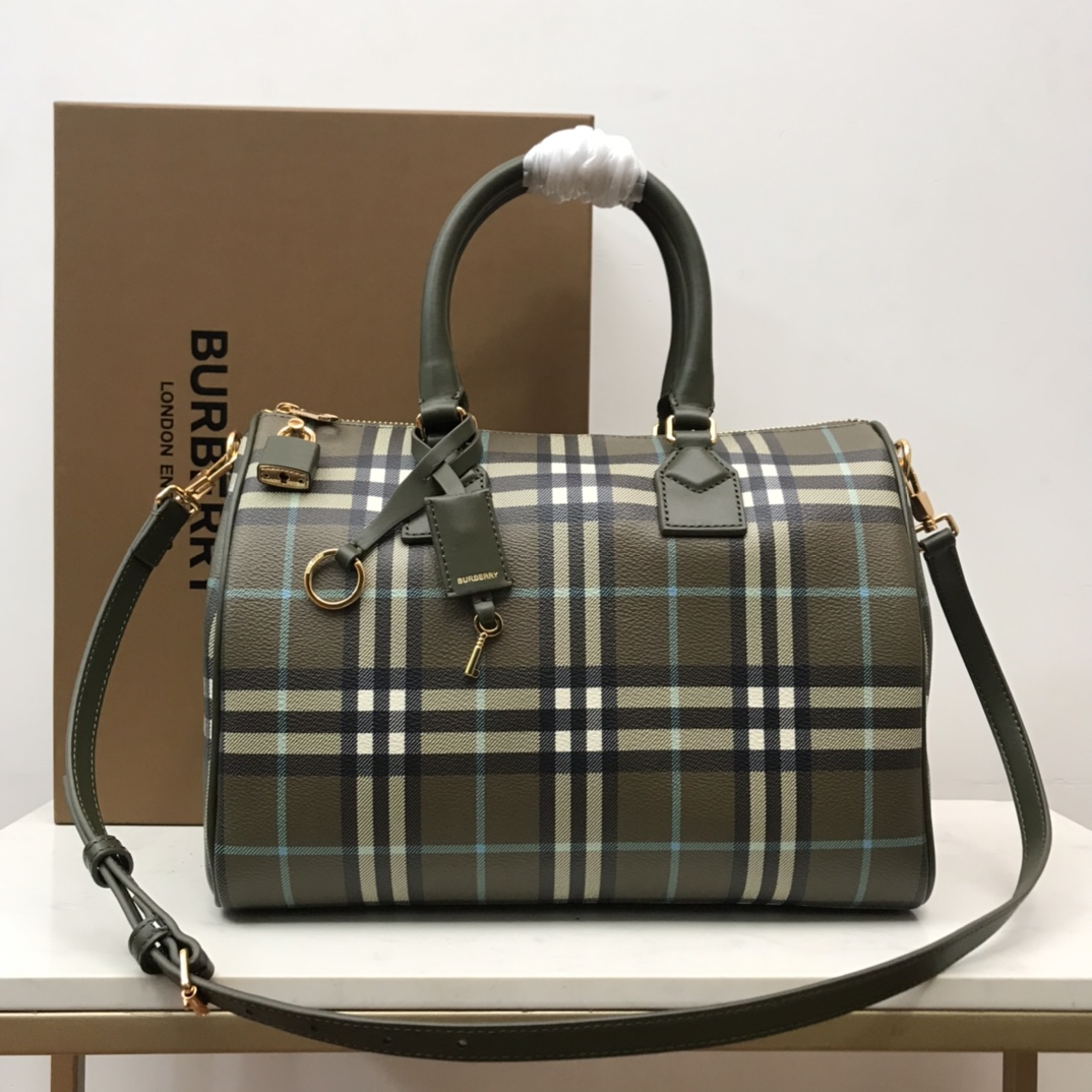 Burberry Check Medium Bowling Bag  - DopestKickz