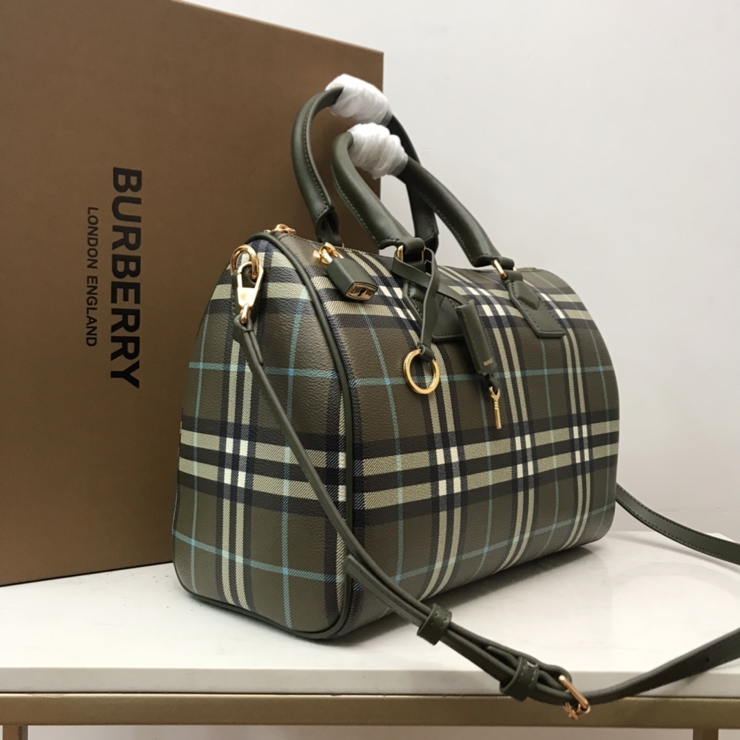 Burberry Check Medium Bowling Bag  - DopestKickz