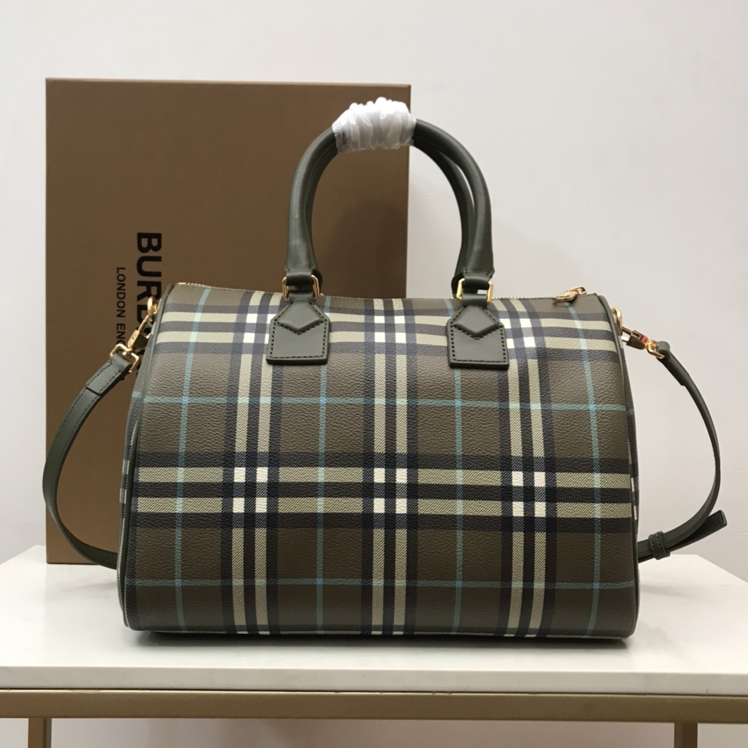 Burberry Check Medium Bowling Bag  - DopestKickz