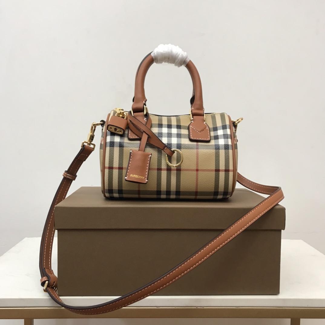 Burberry Check Mini Bowling Bag - DopestKickz
