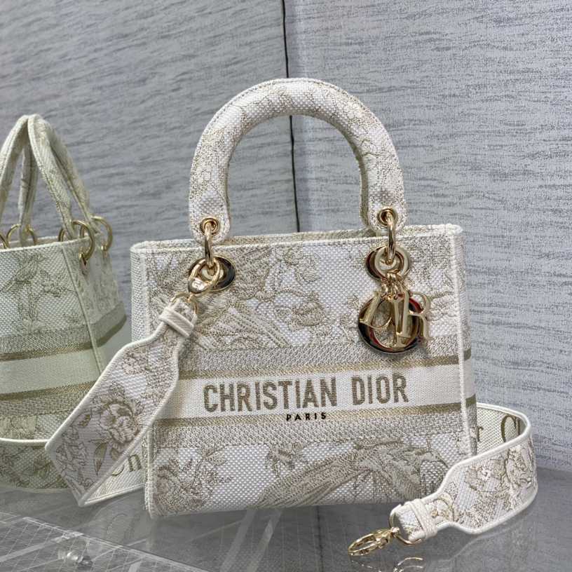 Dior Medium Embroidered Lady D-lite Bag - DopestKickz