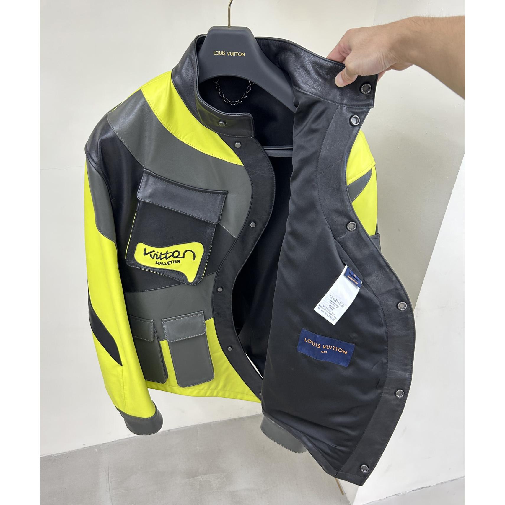 Louis Vuitton Distorted Motocycle Leather Jacket - DopestKickz