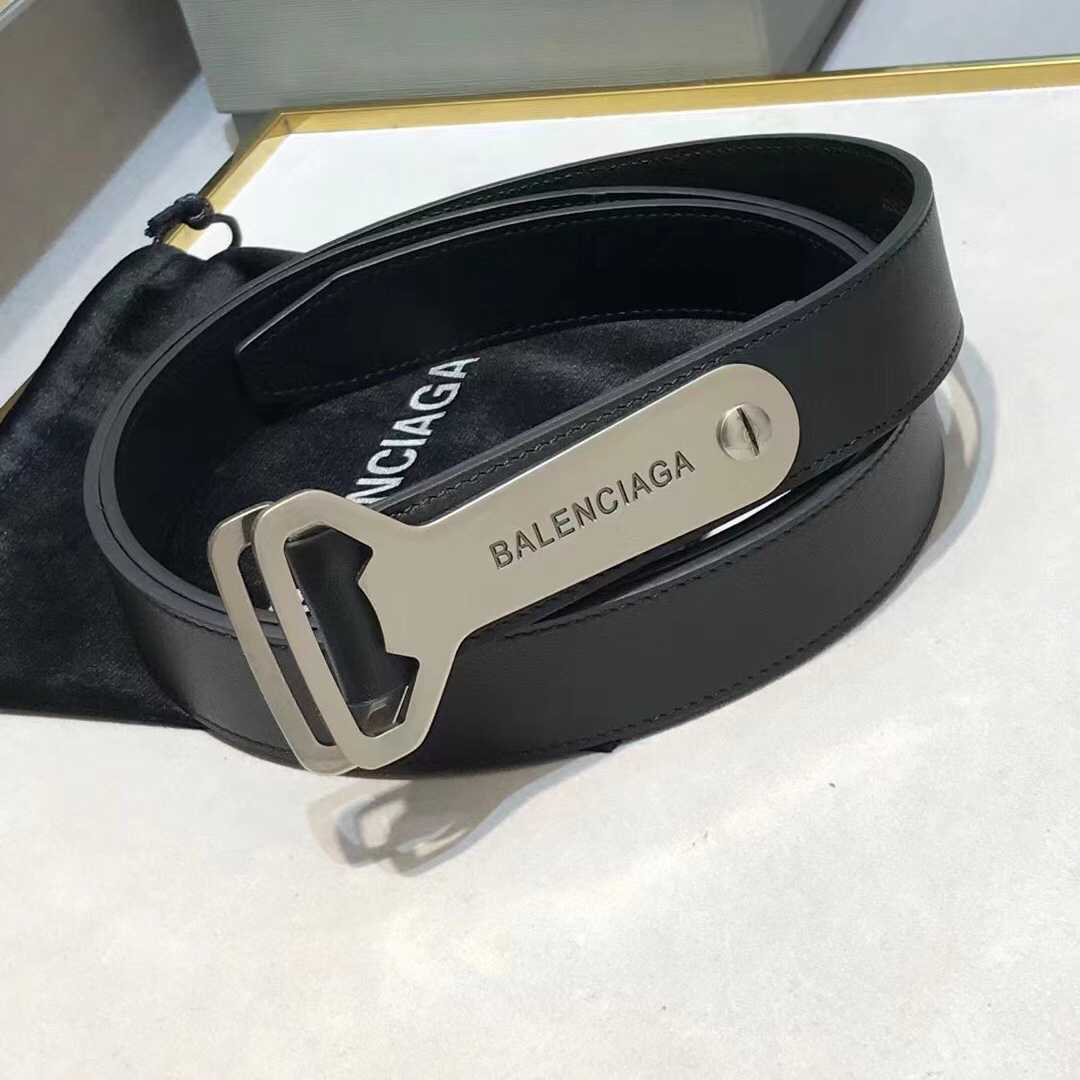Balenciaga Bottle Opener D Ring Belt In Black - DopestKickz