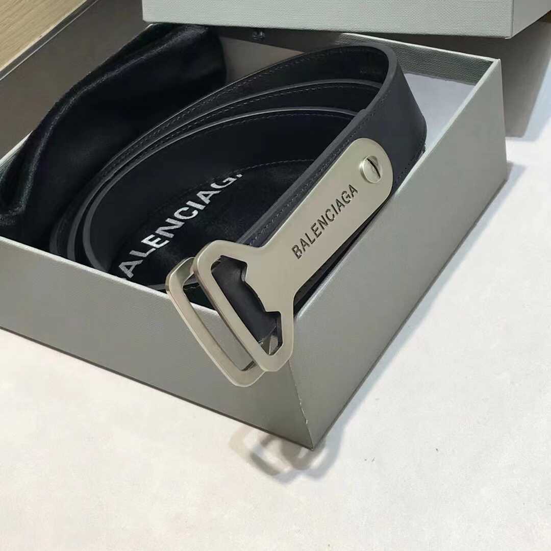 Balenciaga Bottle Opener D Ring Belt In Black - DopestKickz