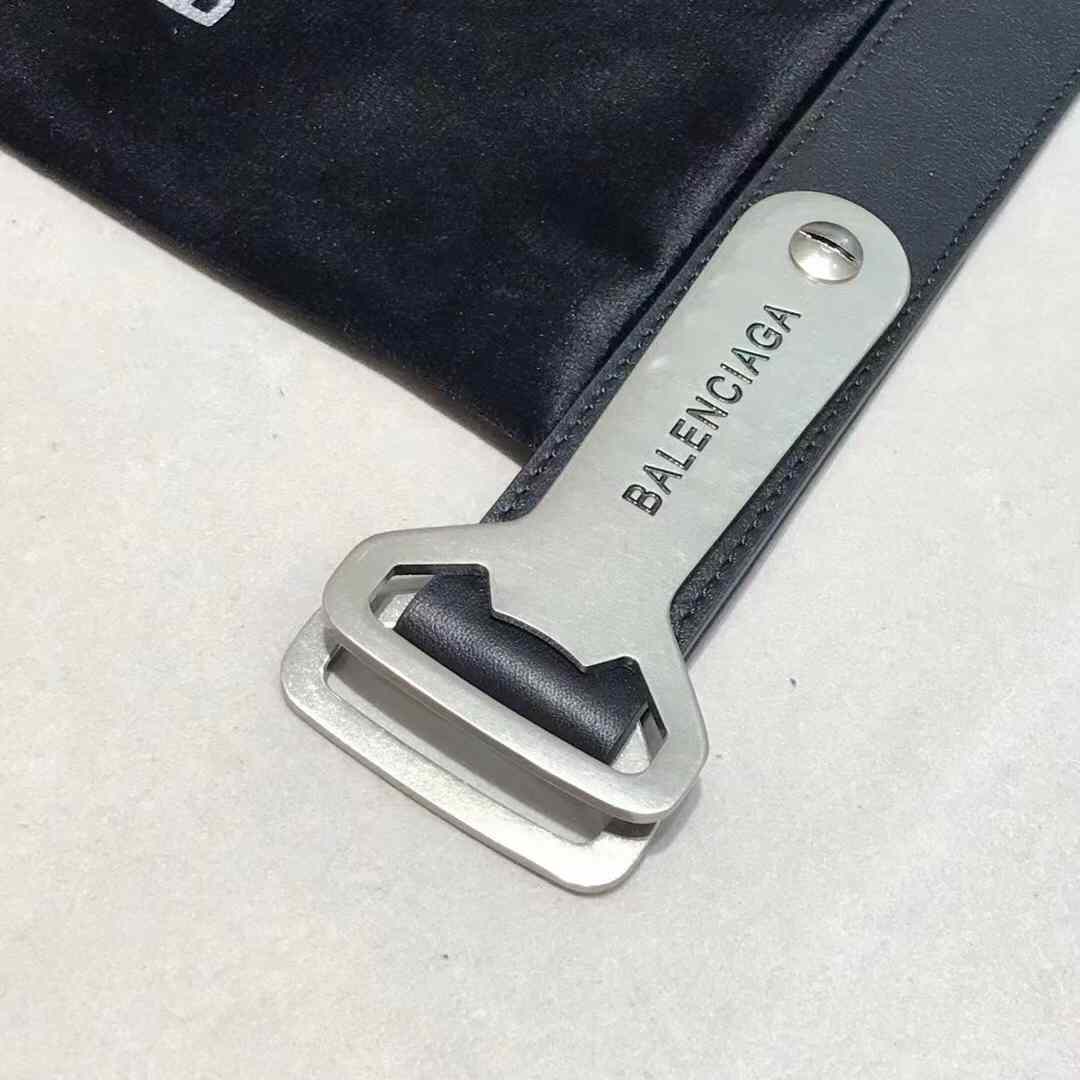 Balenciaga Bottle Opener D Ring Belt In Black - DopestKickz