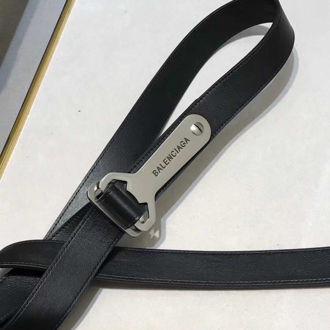 Balenciaga Bottle Opener D Ring Belt In Black - DopestKickz