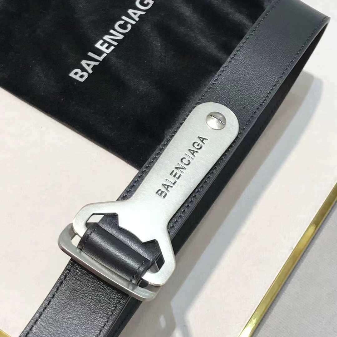 Balenciaga Bottle Opener D Ring Belt In Black - DopestKickz