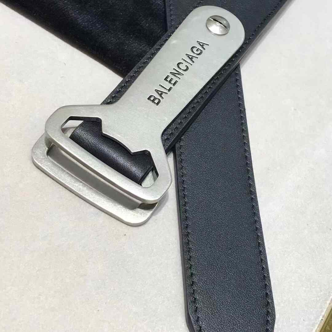 Balenciaga Bottle Opener D Ring Belt In Black - DopestKickz