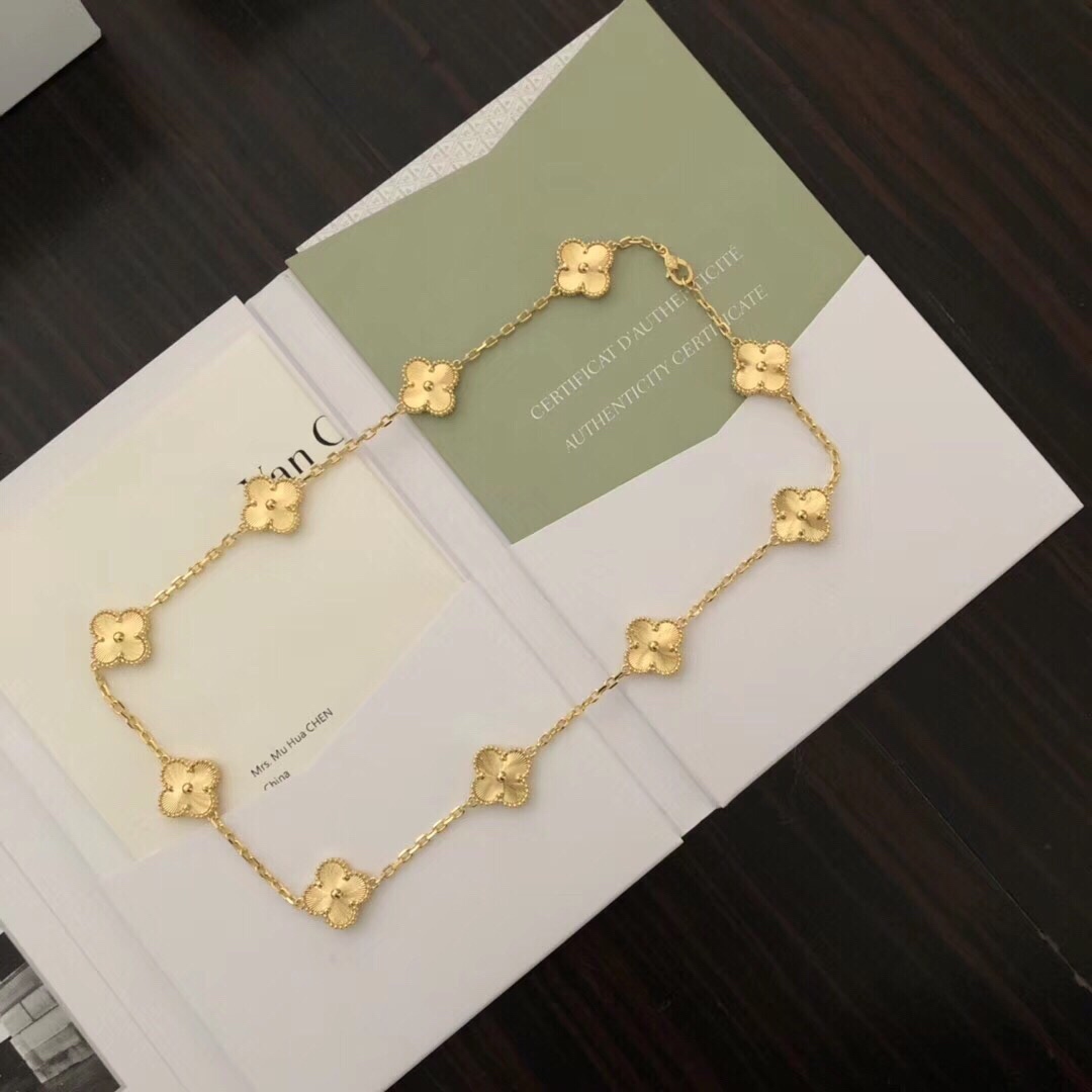 Van Cleef & Arpels Gold Alhambra Necklace - DopestKickz