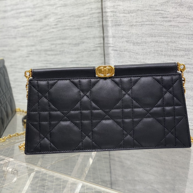 Dior Caro Colle Noire Clutch With Chain - DopestKickz