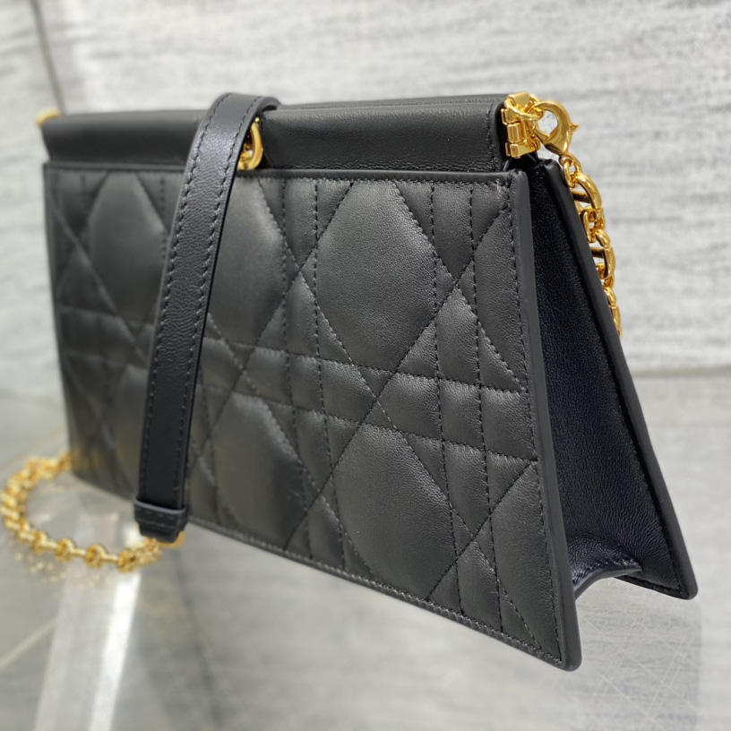 Dior Caro Colle Noire Clutch With Chain - DopestKickz