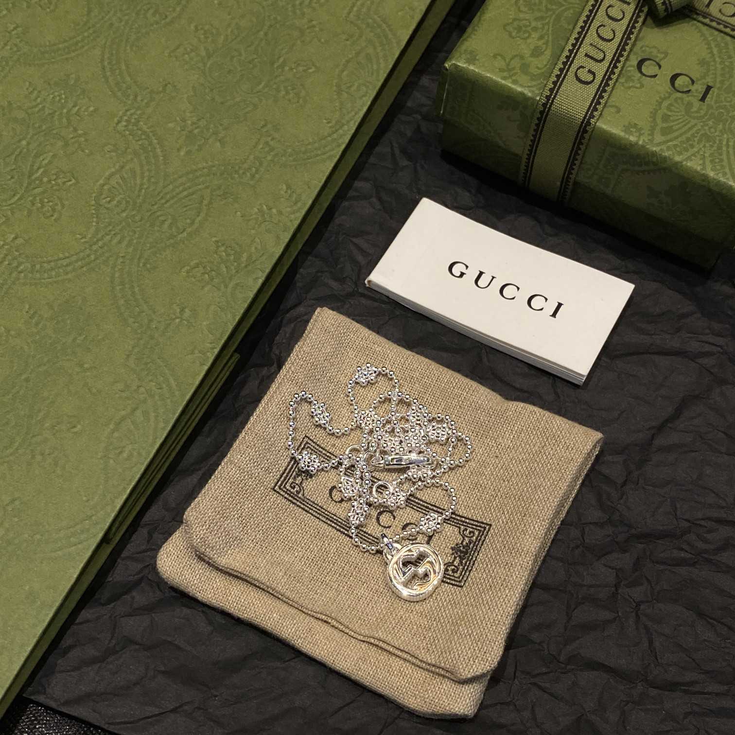 Gucci Interlocking G Necklace In Silver - DopestKickz