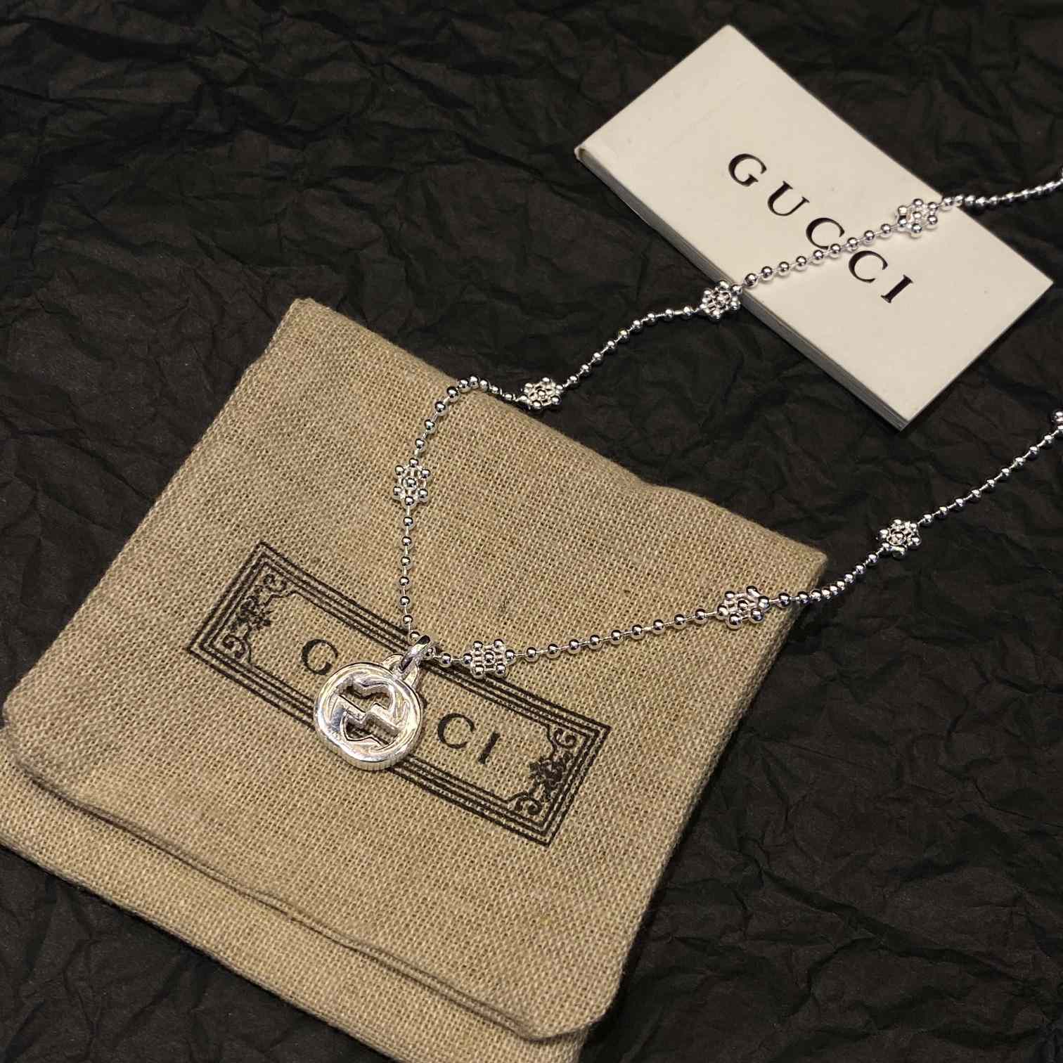 Gucci Interlocking G Necklace In Silver - DopestKickz