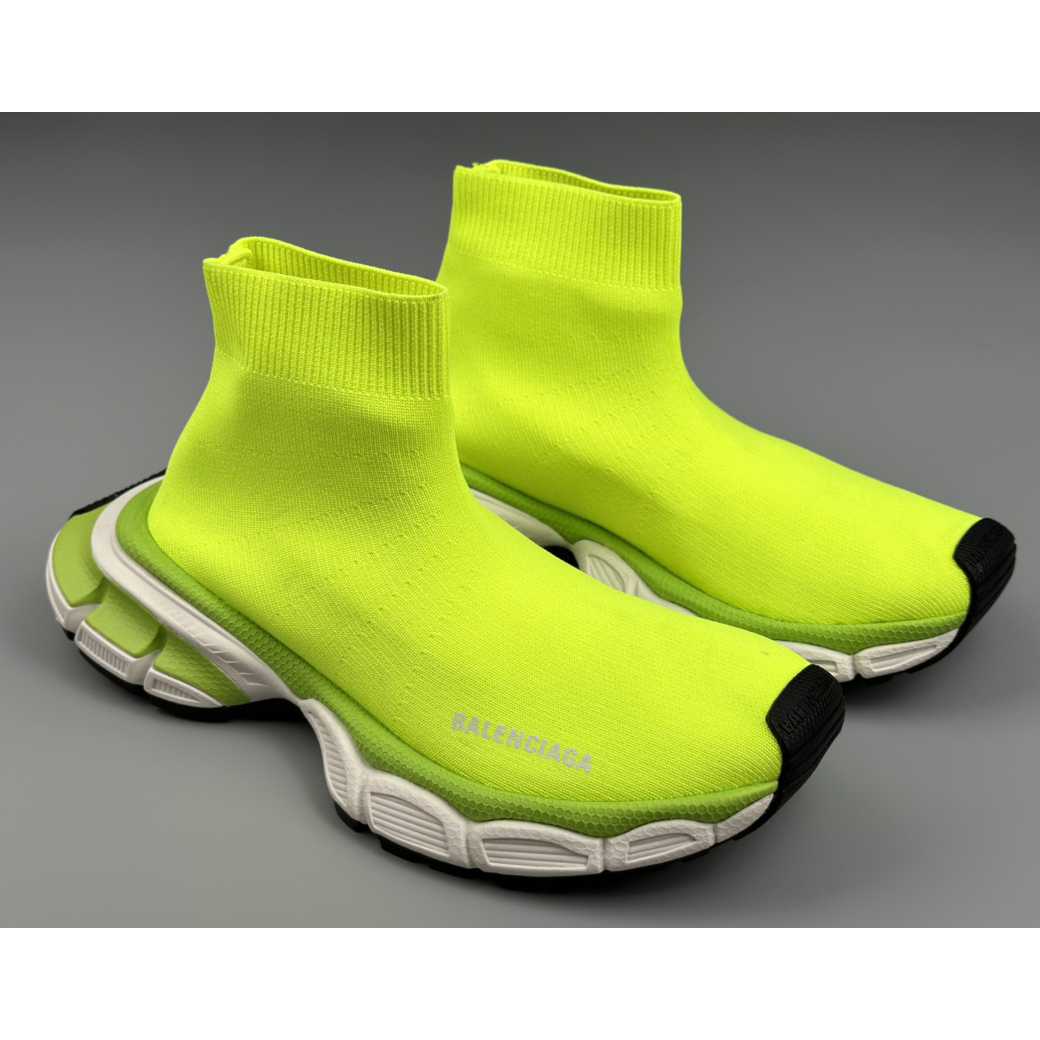 Balenciaga 3XL Sock Recycled Knit Sneaker In Neon Yellow - DopestKickz