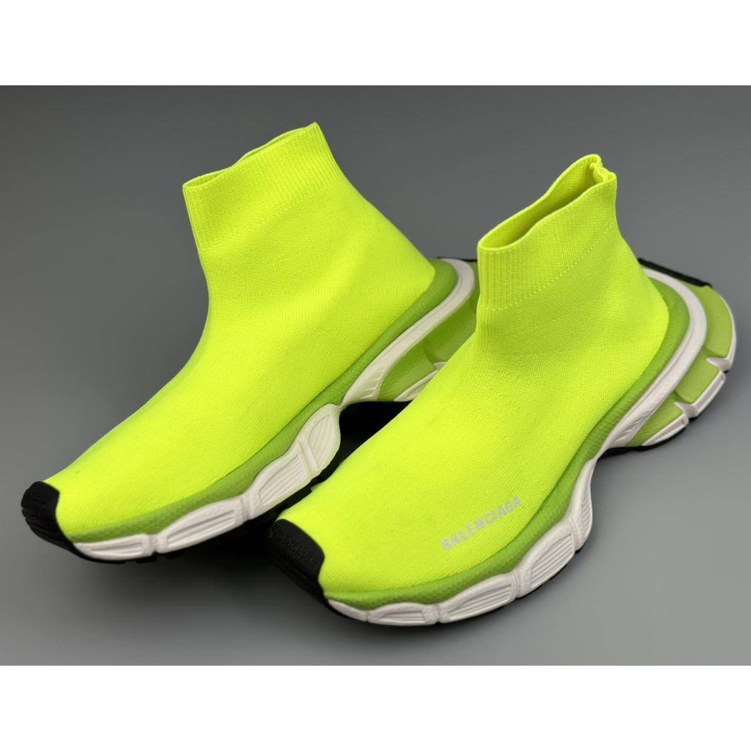 Balenciaga 3XL Sock Recycled Knit Sneaker In Neon Yellow - DopestKickz