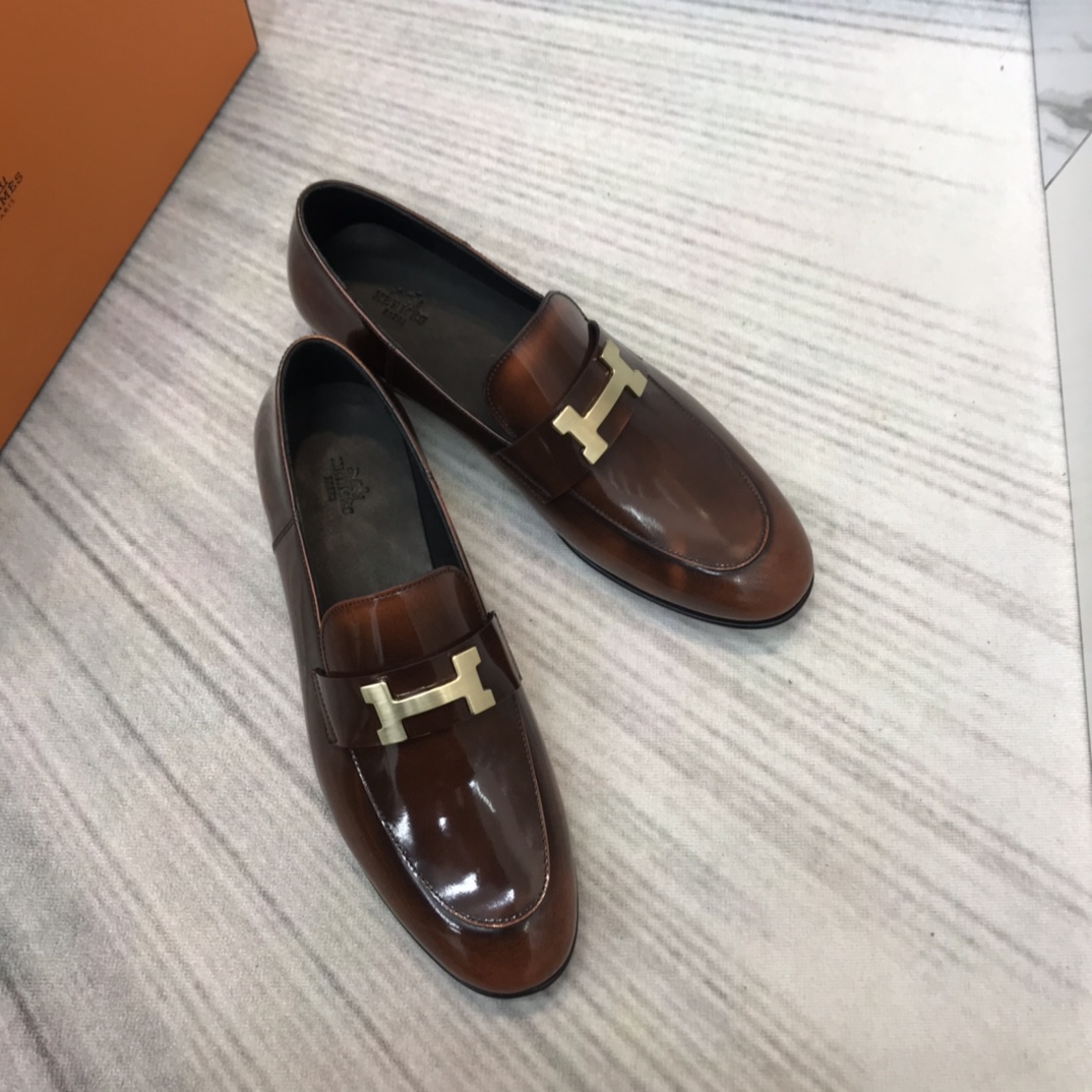 Hermes Loafers In Leather - DopestKickz