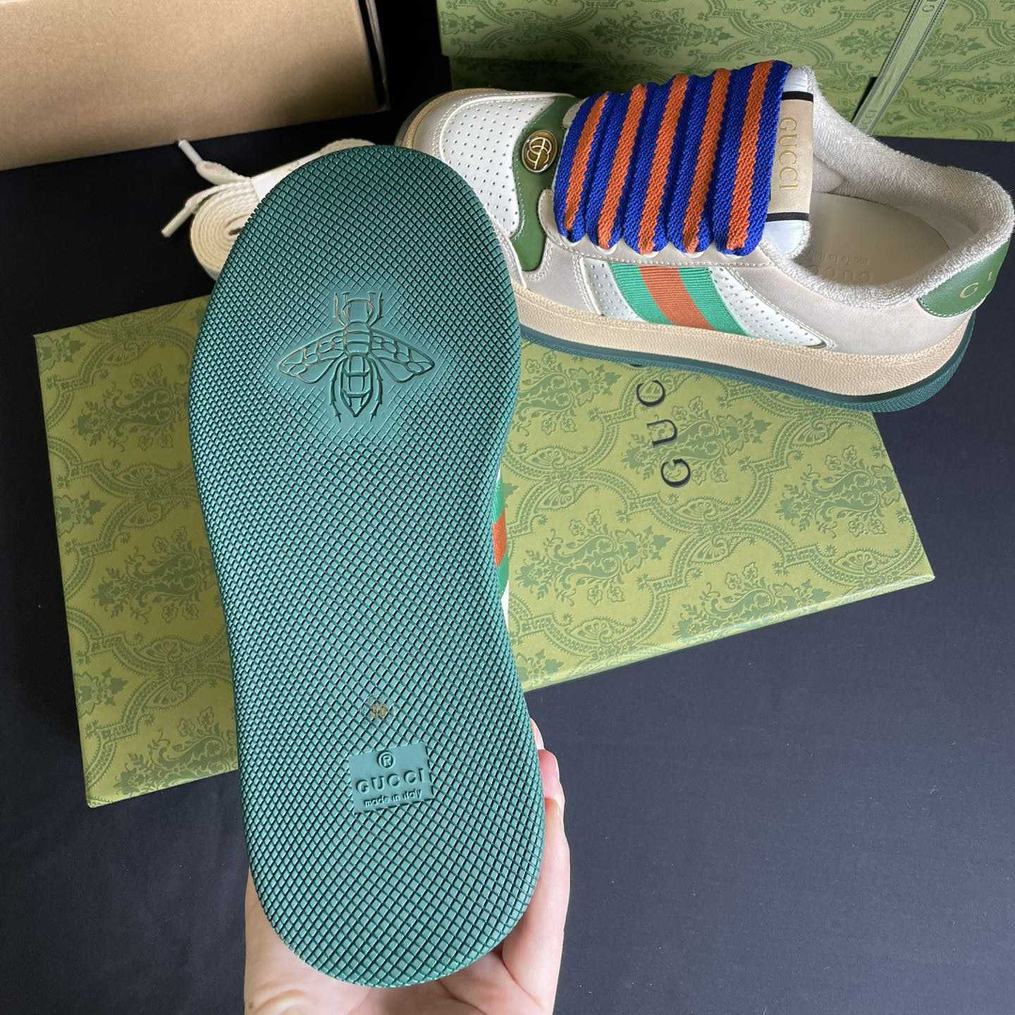 Gucci Screener Sneaker With Web - DopestKickz