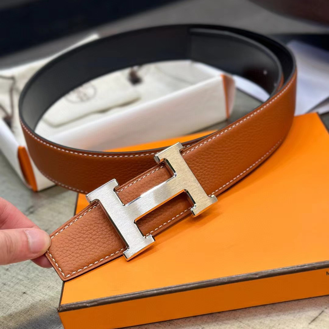 Hermes H Belt Buckle & Reversible Leather Strap - DopestKickz