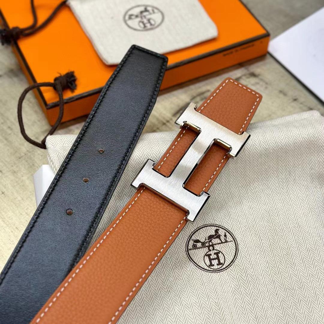 Hermes H Belt Buckle & Reversible Leather Strap - DopestKickz