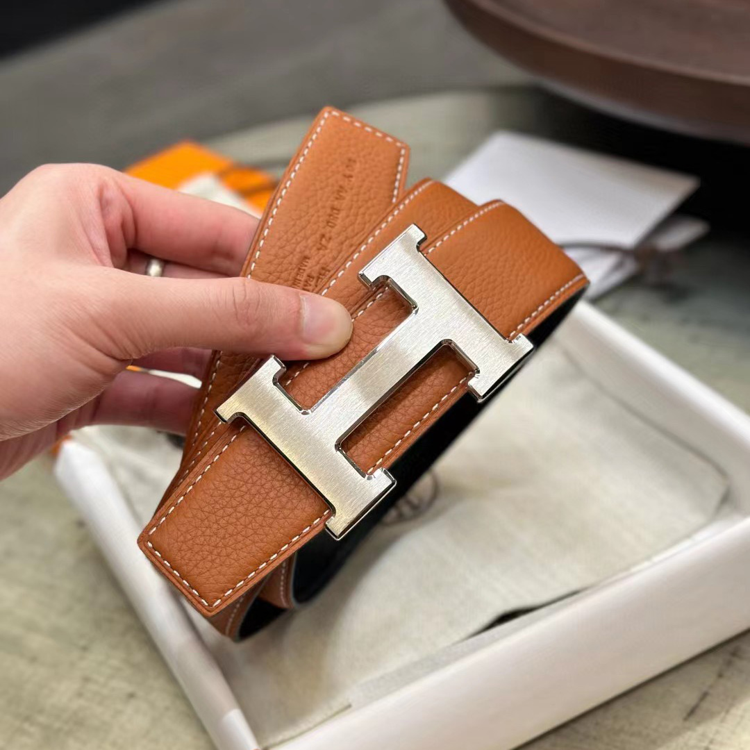 Hermes H Belt Buckle & Reversible Leather Strap - DopestKickz
