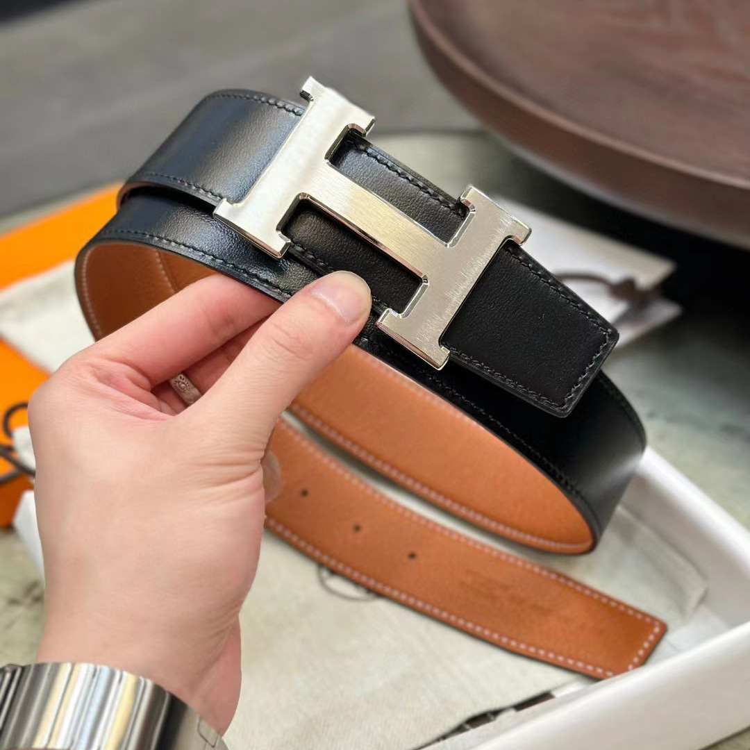 Hermes H Belt Buckle & Reversible Leather Strap - DopestKickz