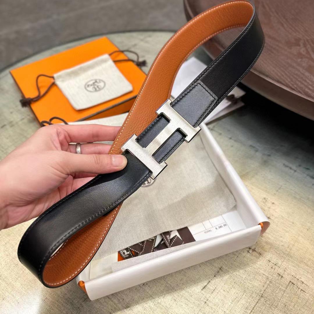 Hermes H Belt Buckle & Reversible Leather Strap - DopestKickz