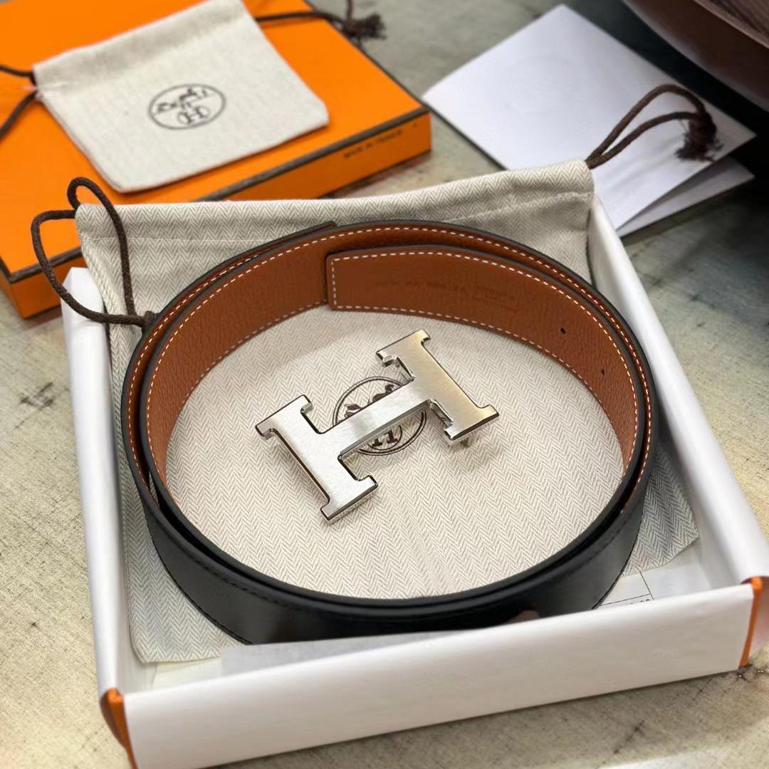 Hermes H Belt Buckle & Reversible Leather Strap - DopestKickz