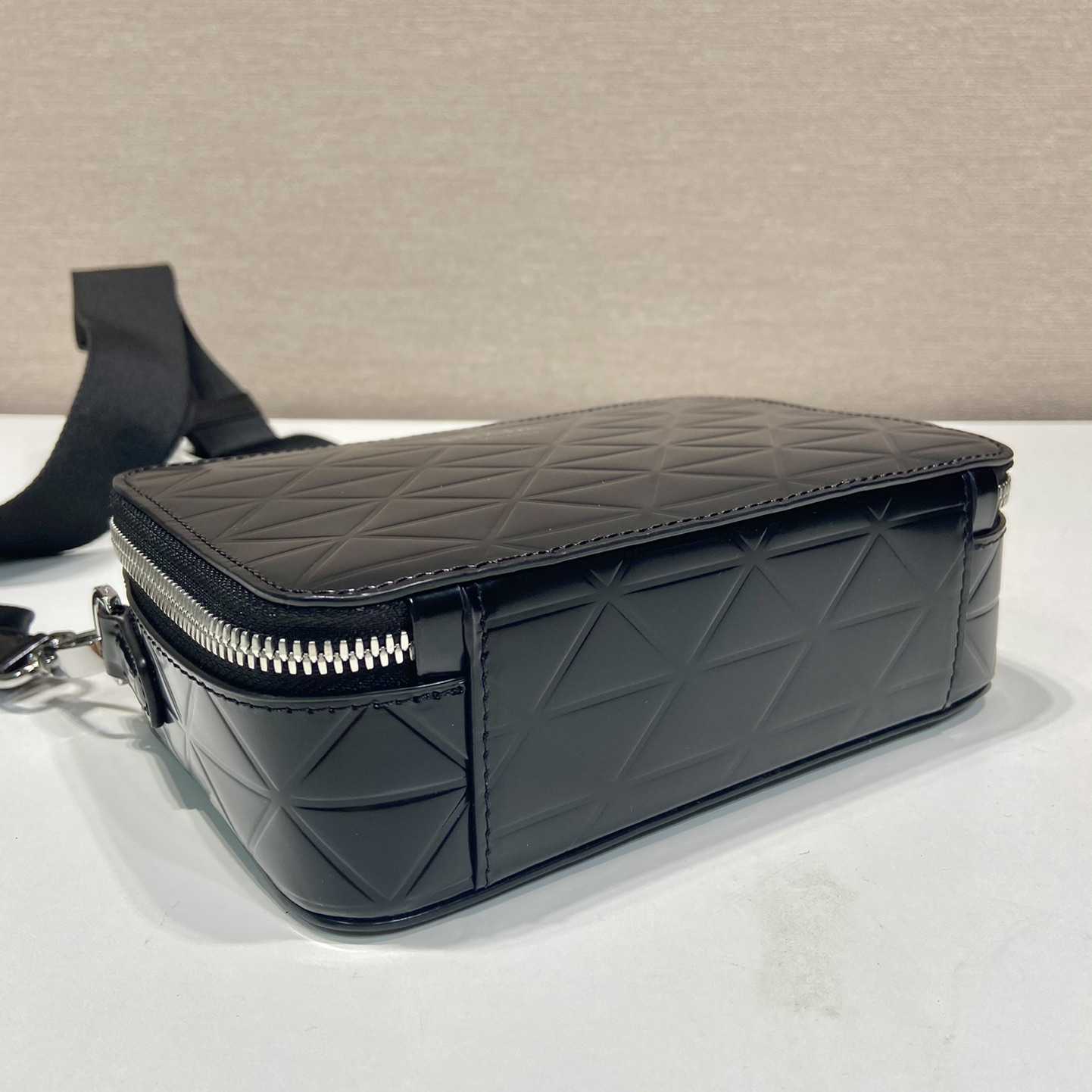 Prada Brique Brushed Leather Bag With Triangle Motif - DopestKickz