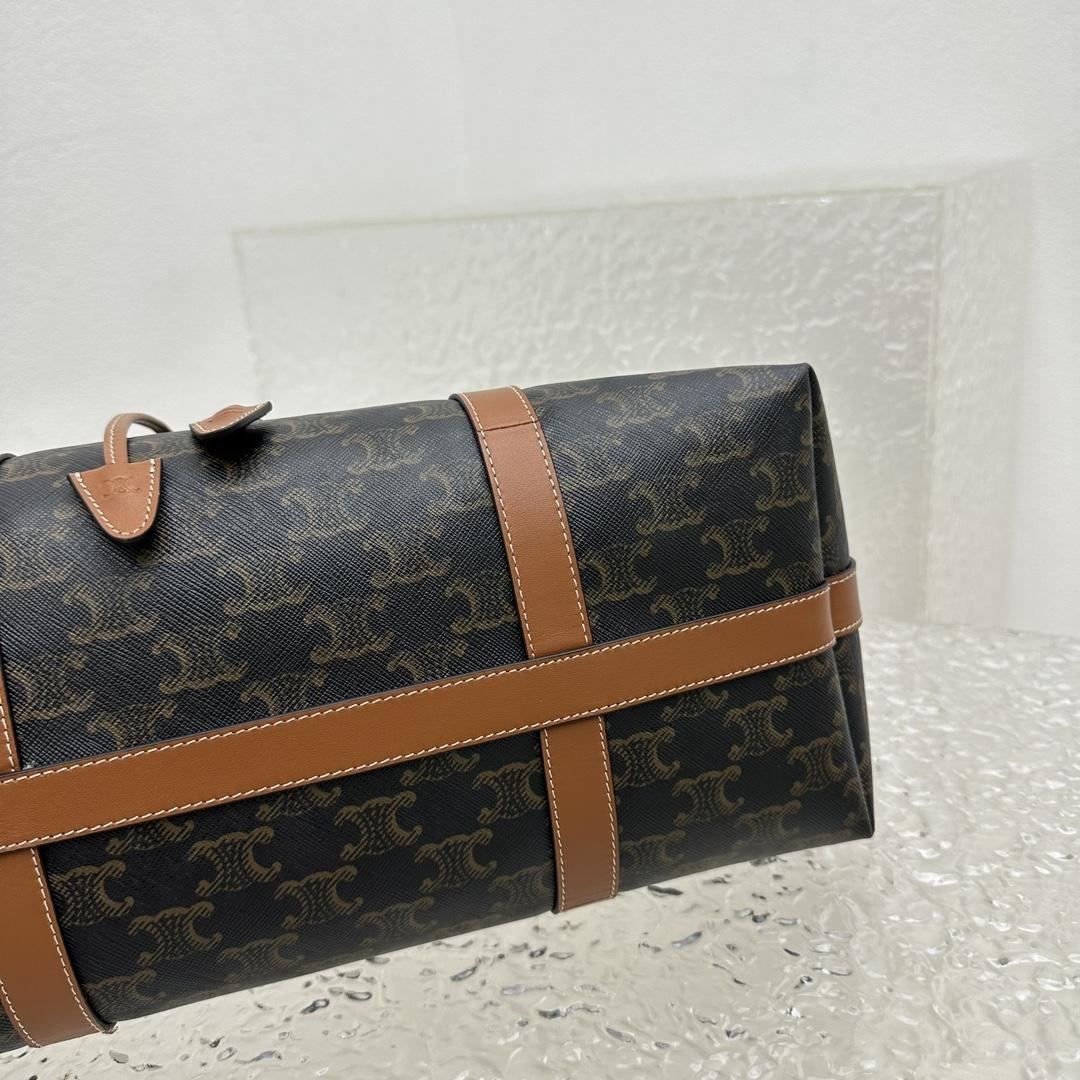 Celine Cabas Drawstring In Triomphe Canvas And Calfskin Tan - DopestKickz