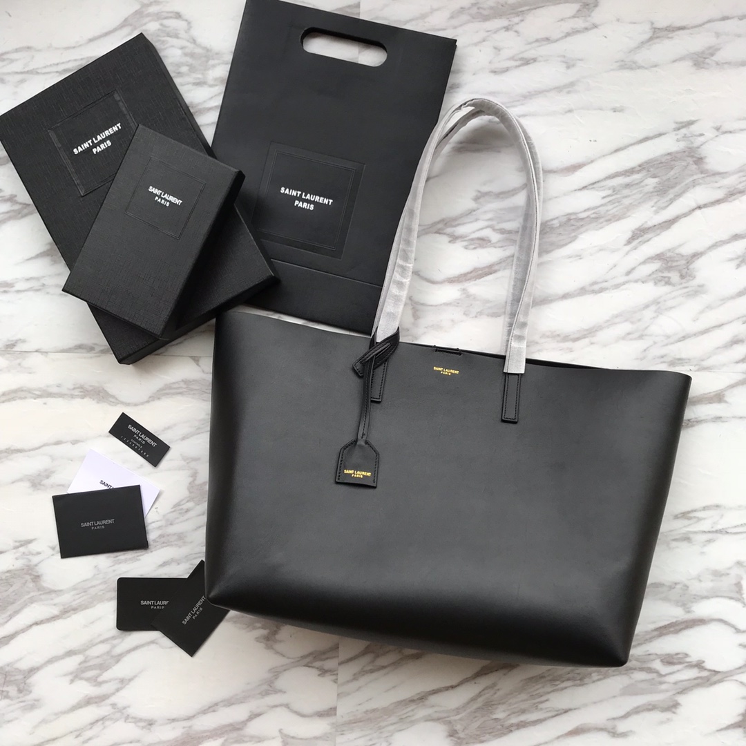 Saint Laurent Shopping Bag In Supple Leather (38x28x13cm) - DopestKickz