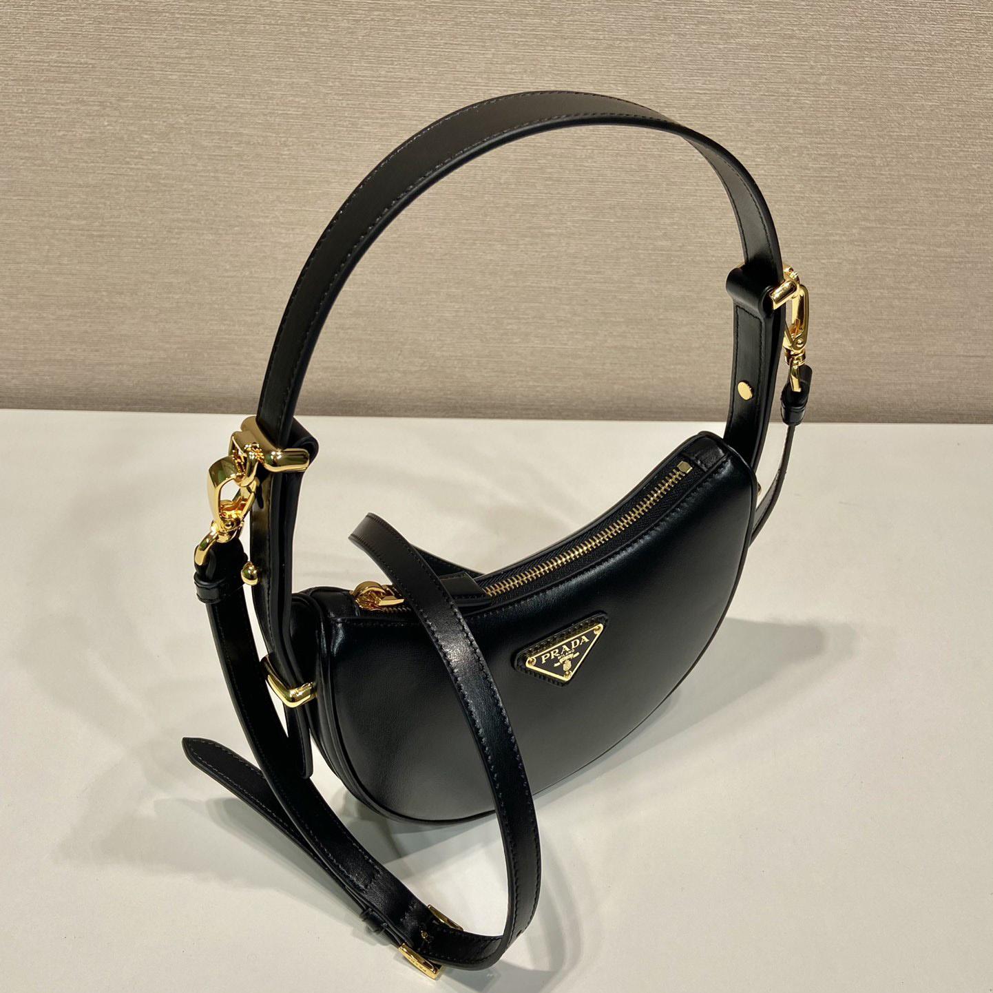 Prada Arqué Leather Mini Shoulder Bag - DopestKickz