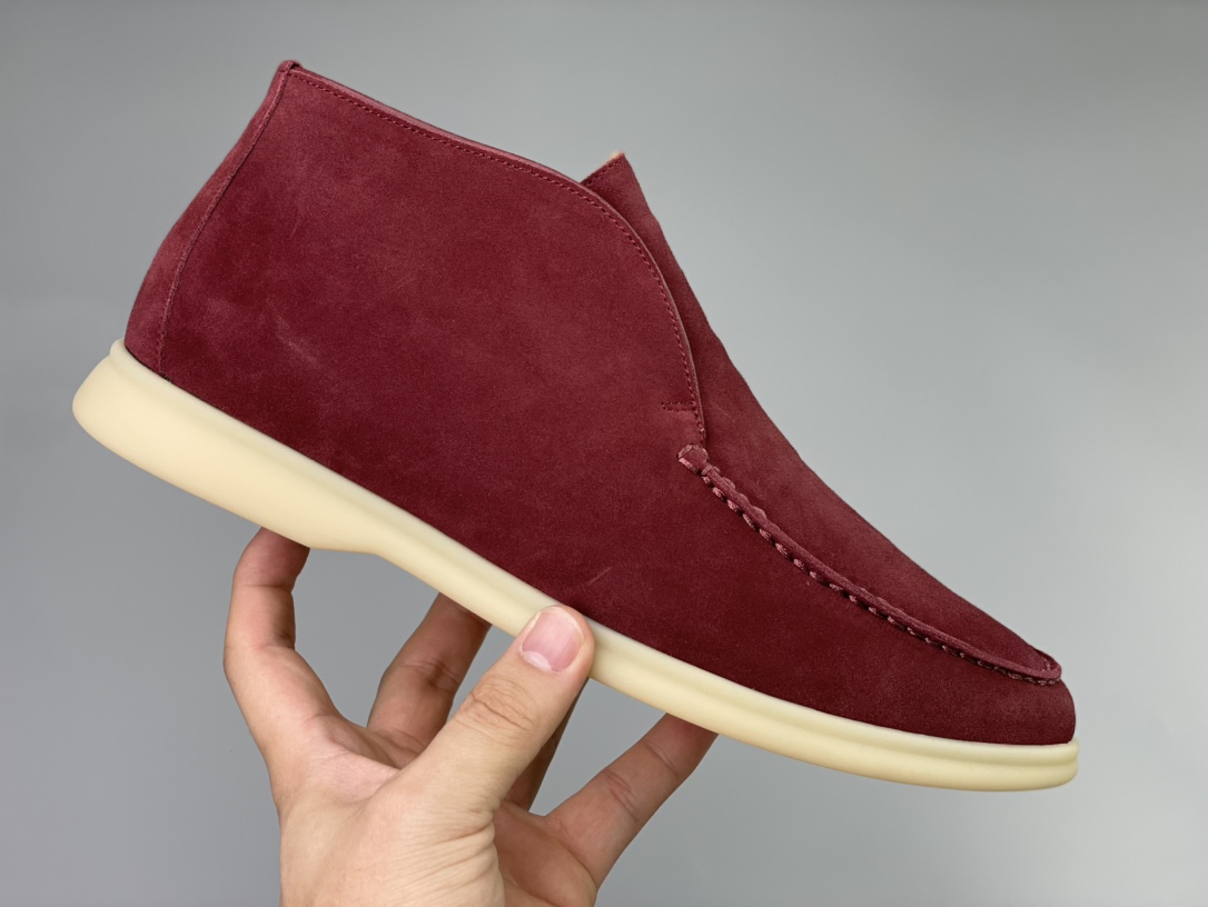 Loro Piana White Sole Summer Walk Loafers In Red - DopestKickz