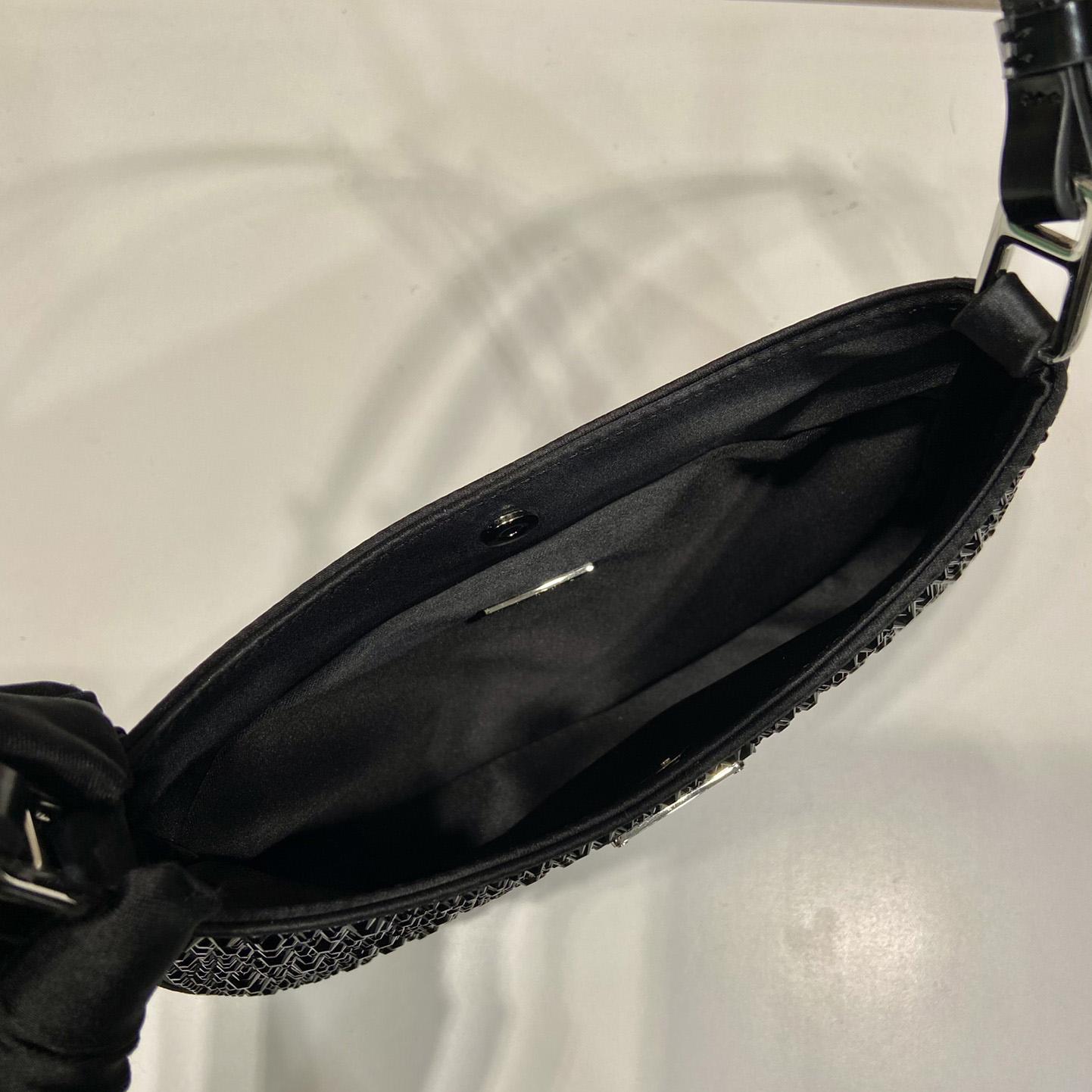 Prada Cleo Satin Bag With Crystals - DopestKickz