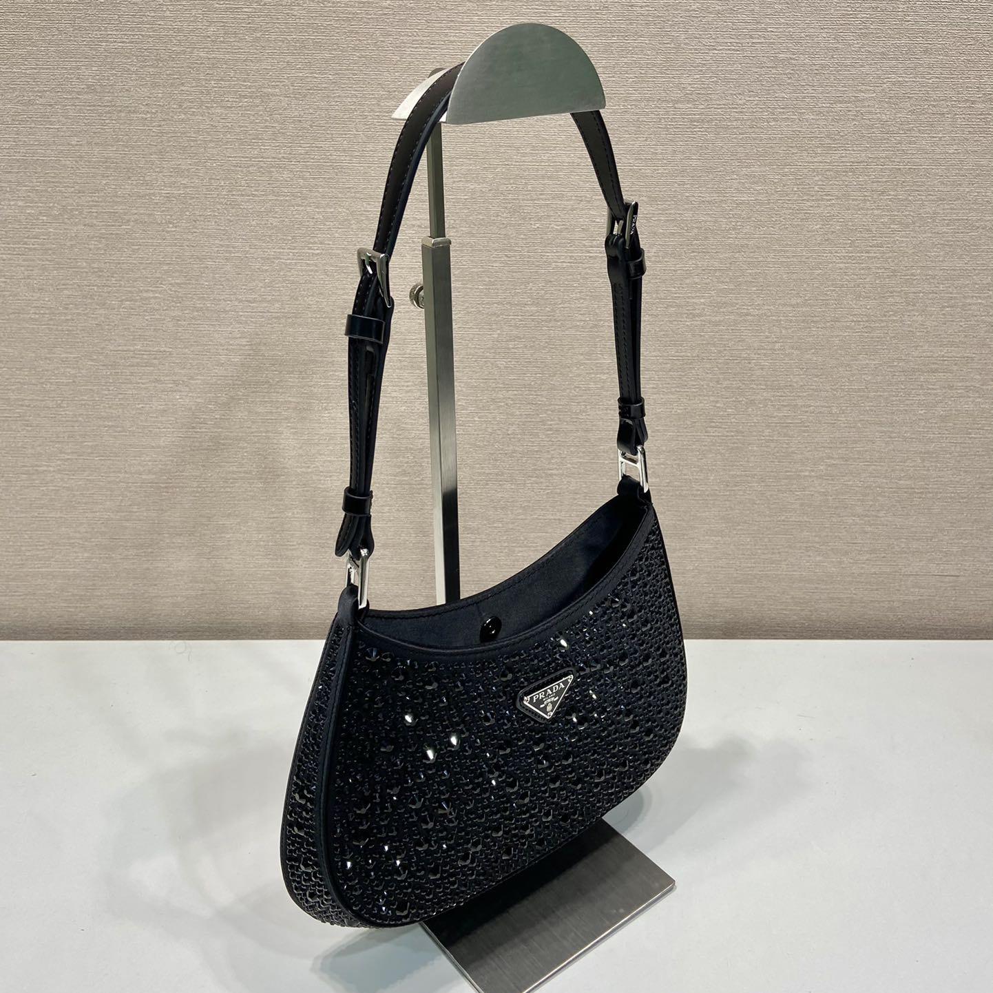 Prada Cleo Satin Bag With Crystals - DopestKickz
