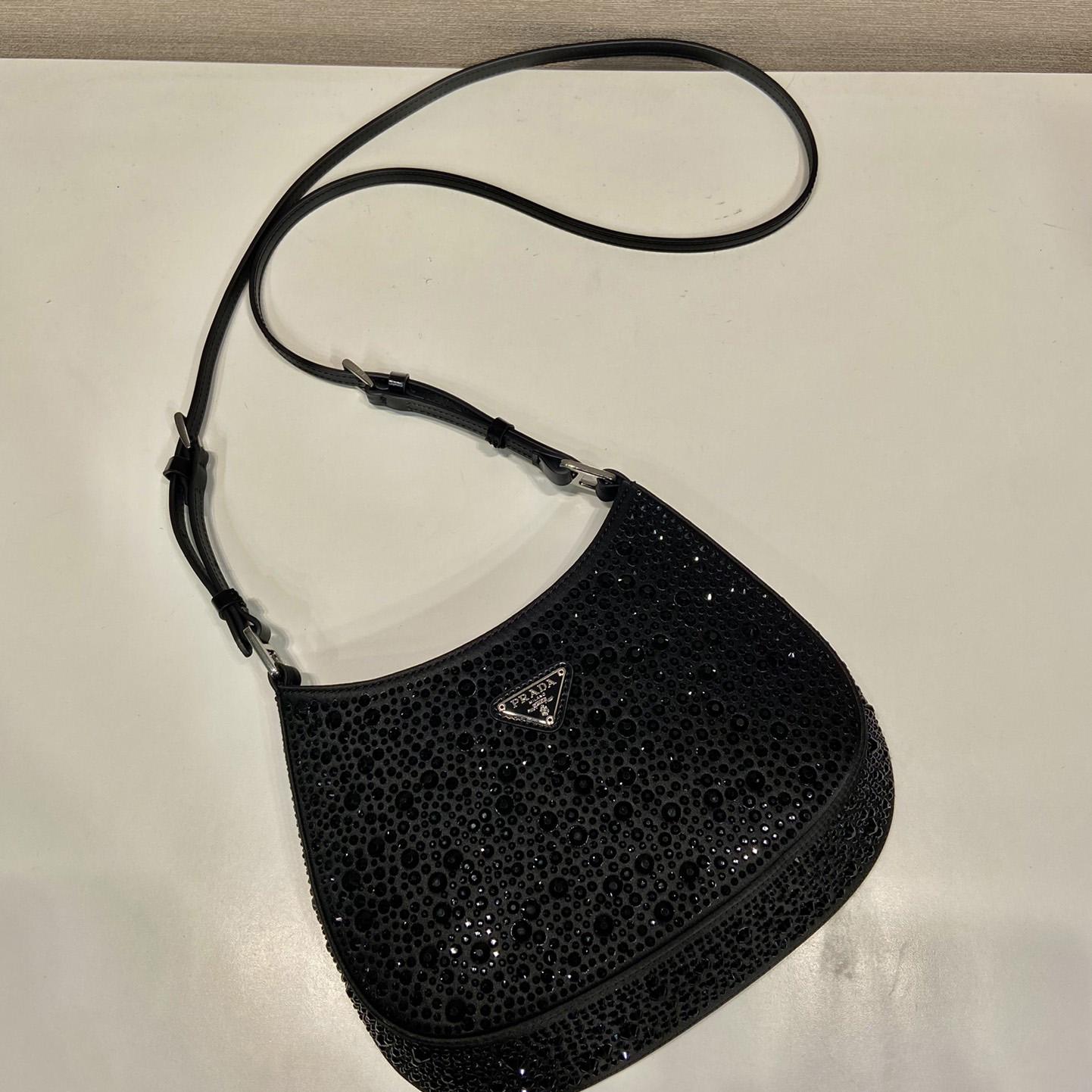 Prada Cleo Satin Bag With Crystals - DopestKickz