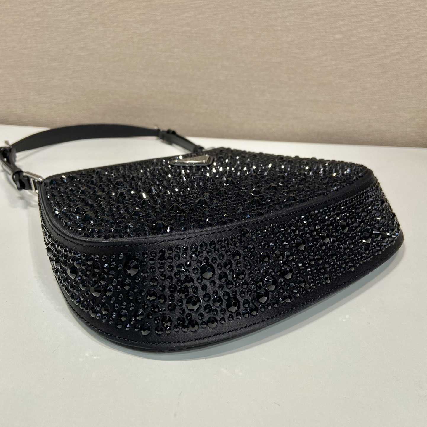 Prada Cleo Satin Bag With Crystals - DopestKickz