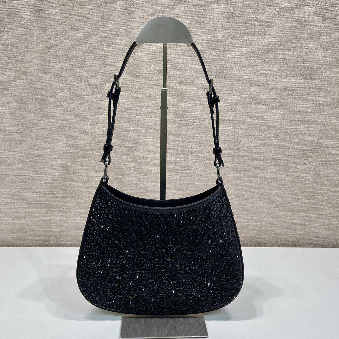 Prada Cleo Satin Bag With Crystals - DopestKickz