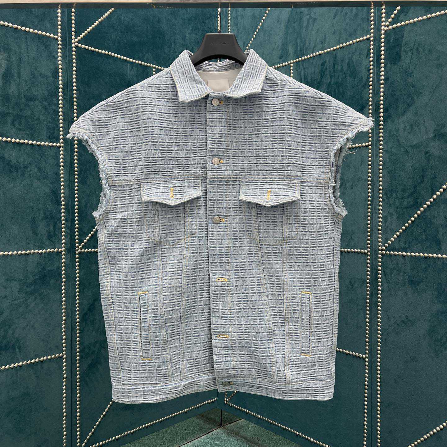 Givenchy 4G Denim Oversized Sleeveless Jacket - DopestKickz