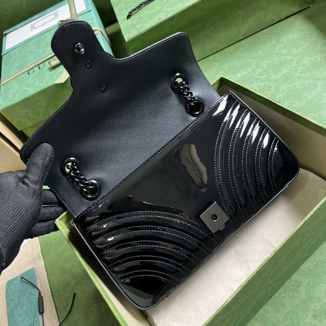 Gucci GG Marmont Patent Small Shoulder Bag - DopestKickz