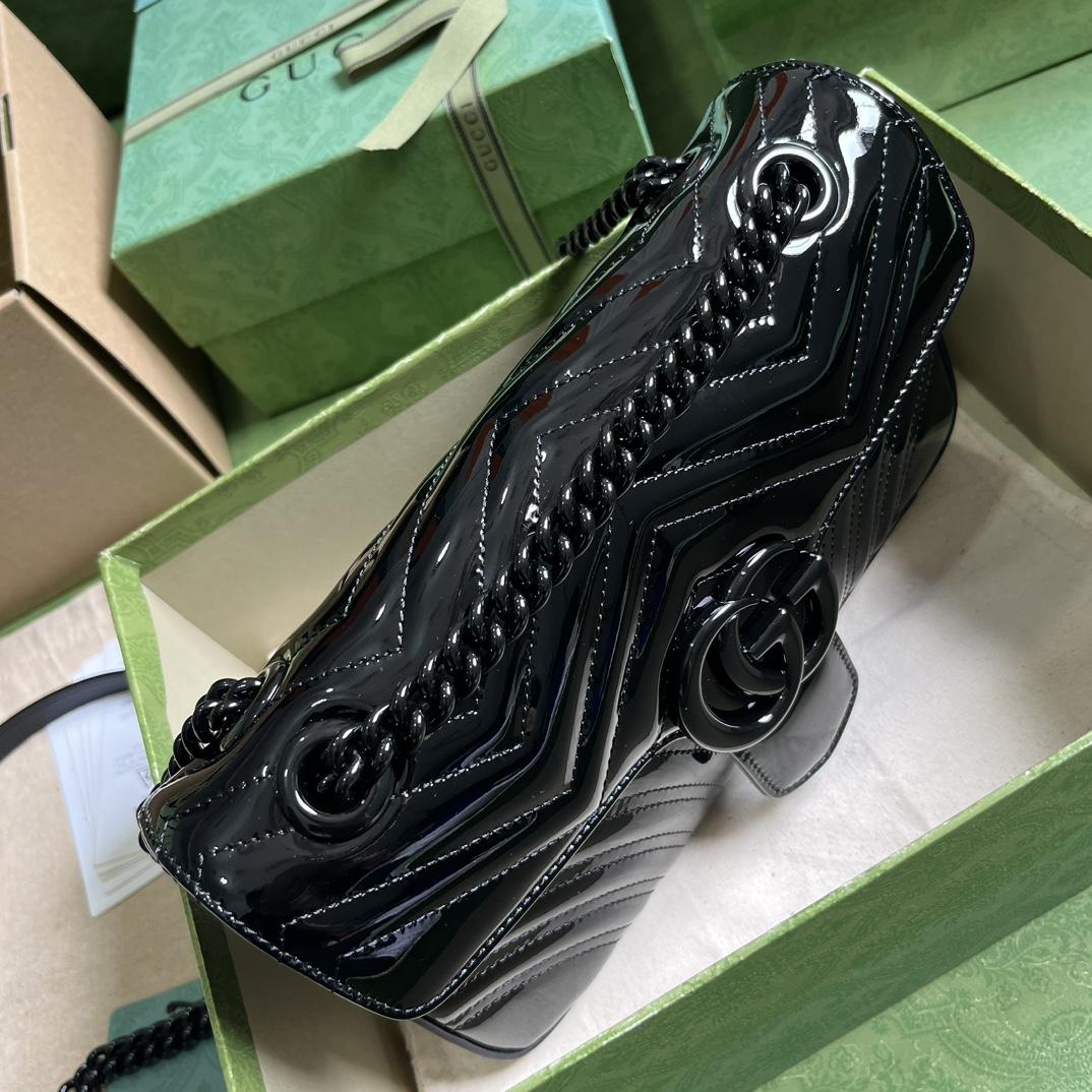 Gucci GG Marmont Patent Small Shoulder Bag - DopestKickz